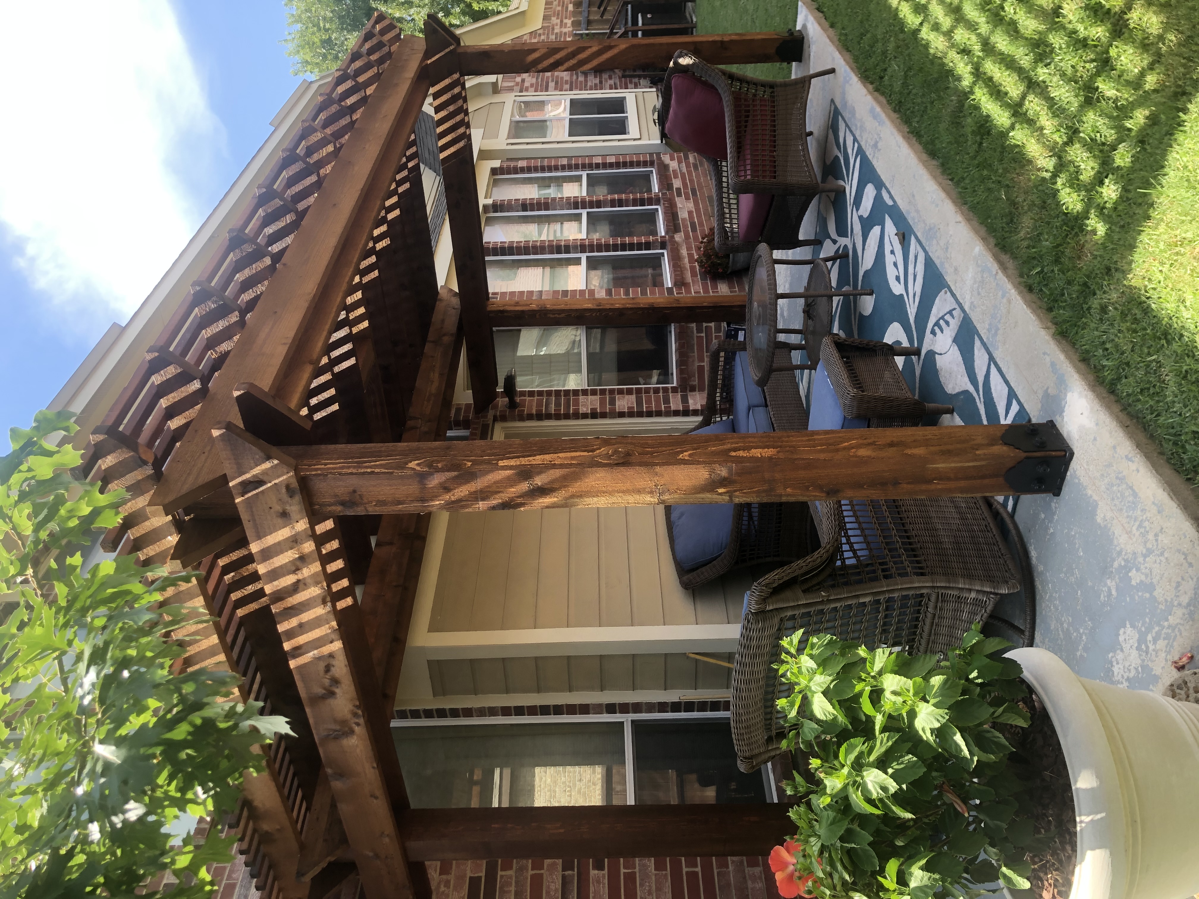 Custom cedar pergola build